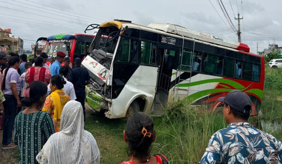 24 passengers injured in Kapilvastu bus accident